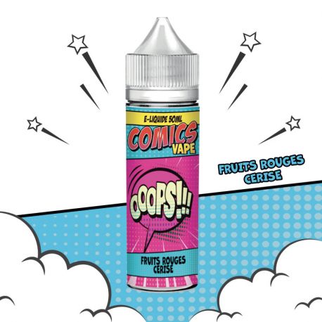 e liquide fruits rouges cerise ooops 50 ml comics vape