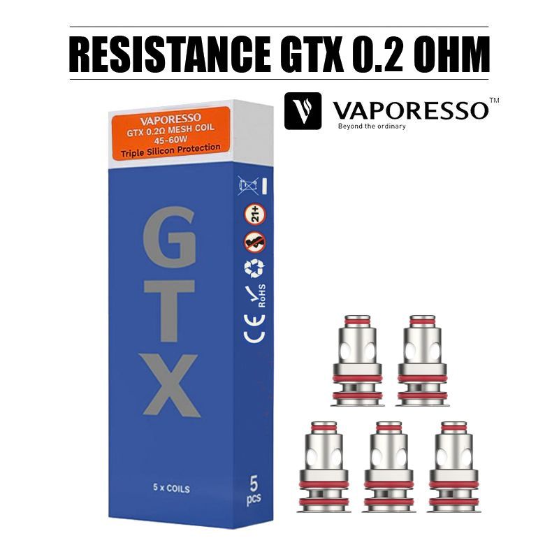 pack 5 resistances gtx vaporesso 0.2 ohm