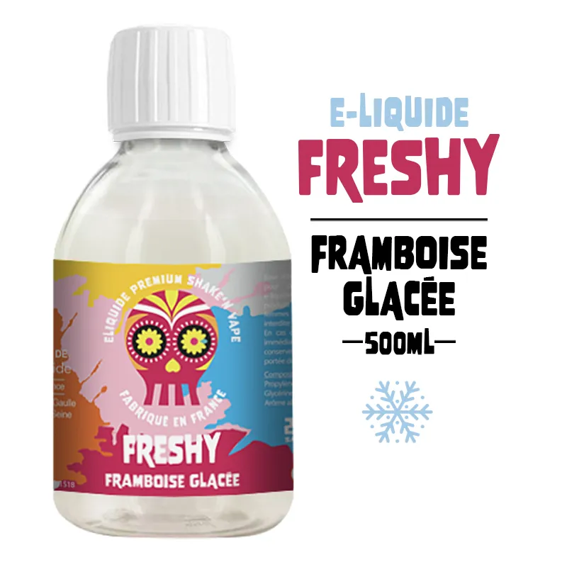 E-liquide 500ml Framboise glacée - Freshy