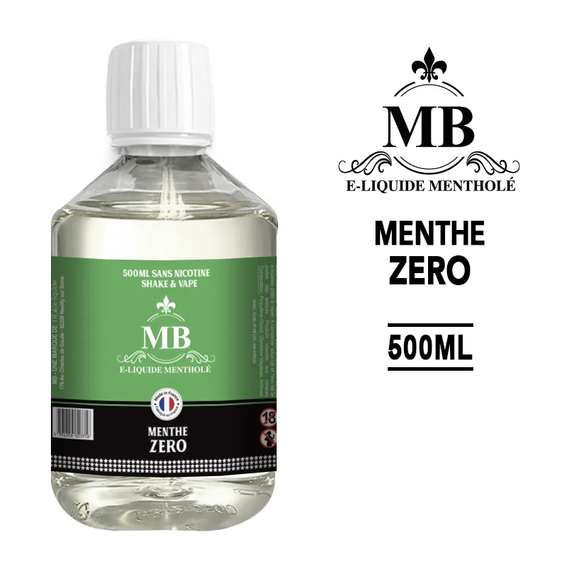 E-liquide 500ml Menthe Zéro - MB