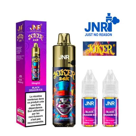 puff jnr rechargeable joker 24k Dragon Noir Glacé